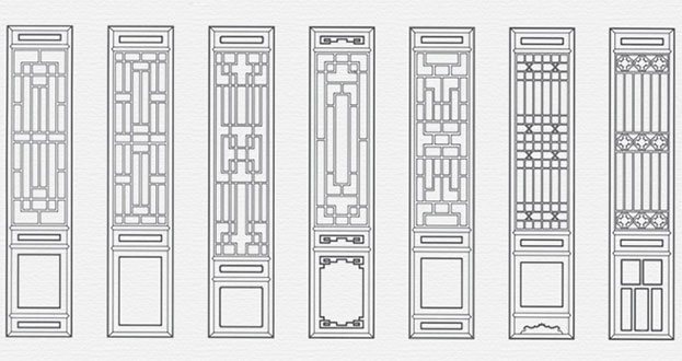 志丹常用中式仿古花窗图案隔断设计图