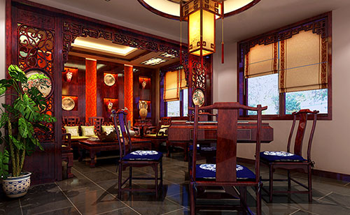志丹古典中式风格茶楼包间设计装修效果图